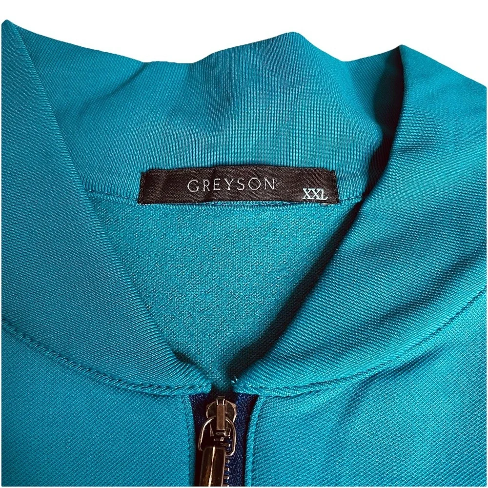 Greyson Siasconset 1/4 Zip‎ Pullover Shirt Golf Performance Fiddle Teal Blue XXL